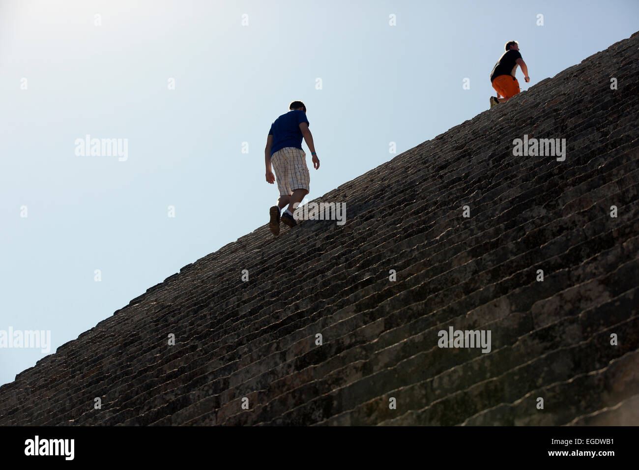 Stairs Great Pyramid Uxmal, Yucatan, Mexico Stock Photo