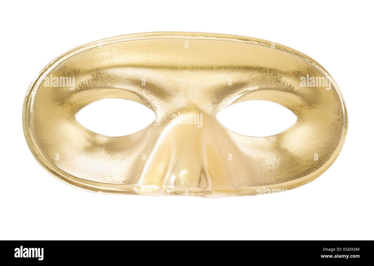 Carnival golden mask isolated on white, clipping path included Stock Photo