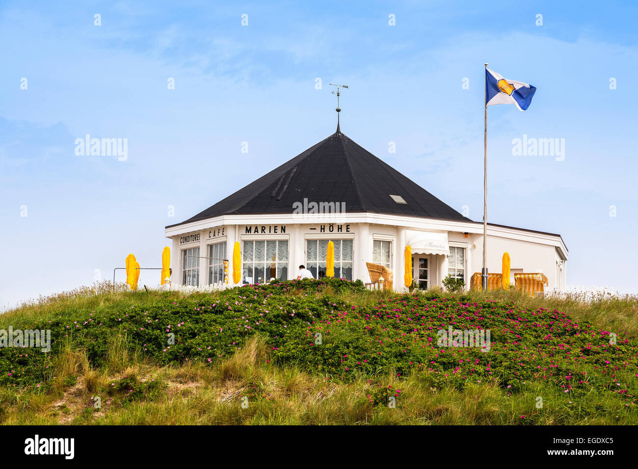 Cafe Marienhoehe, Norderney Island, Nationalpark, North Sea, East Frisian Islands, East Frisia, Lower Saxony, Germany, Europe Stock Photo