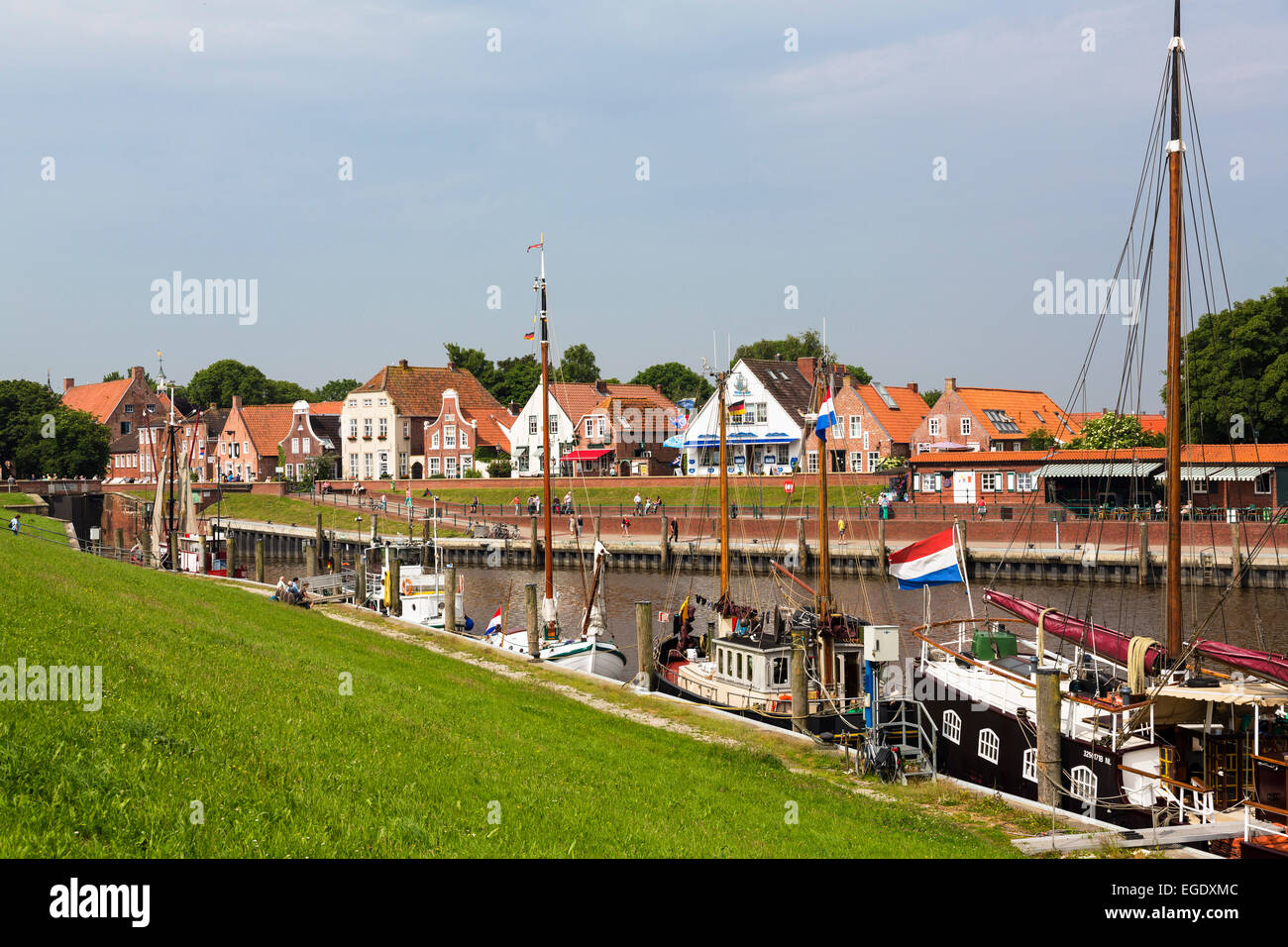 Greetsiel harbour , Lower Saxony, Germany, Europe Stock Photo
