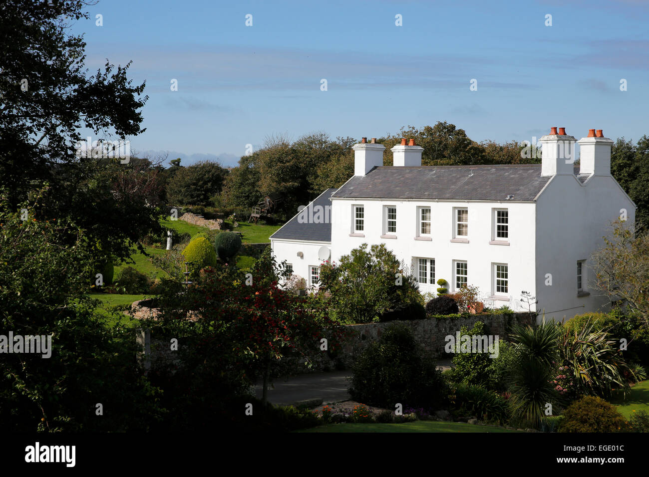 A large house is seen on the island of Jersey, UK Stock Photo Alamy