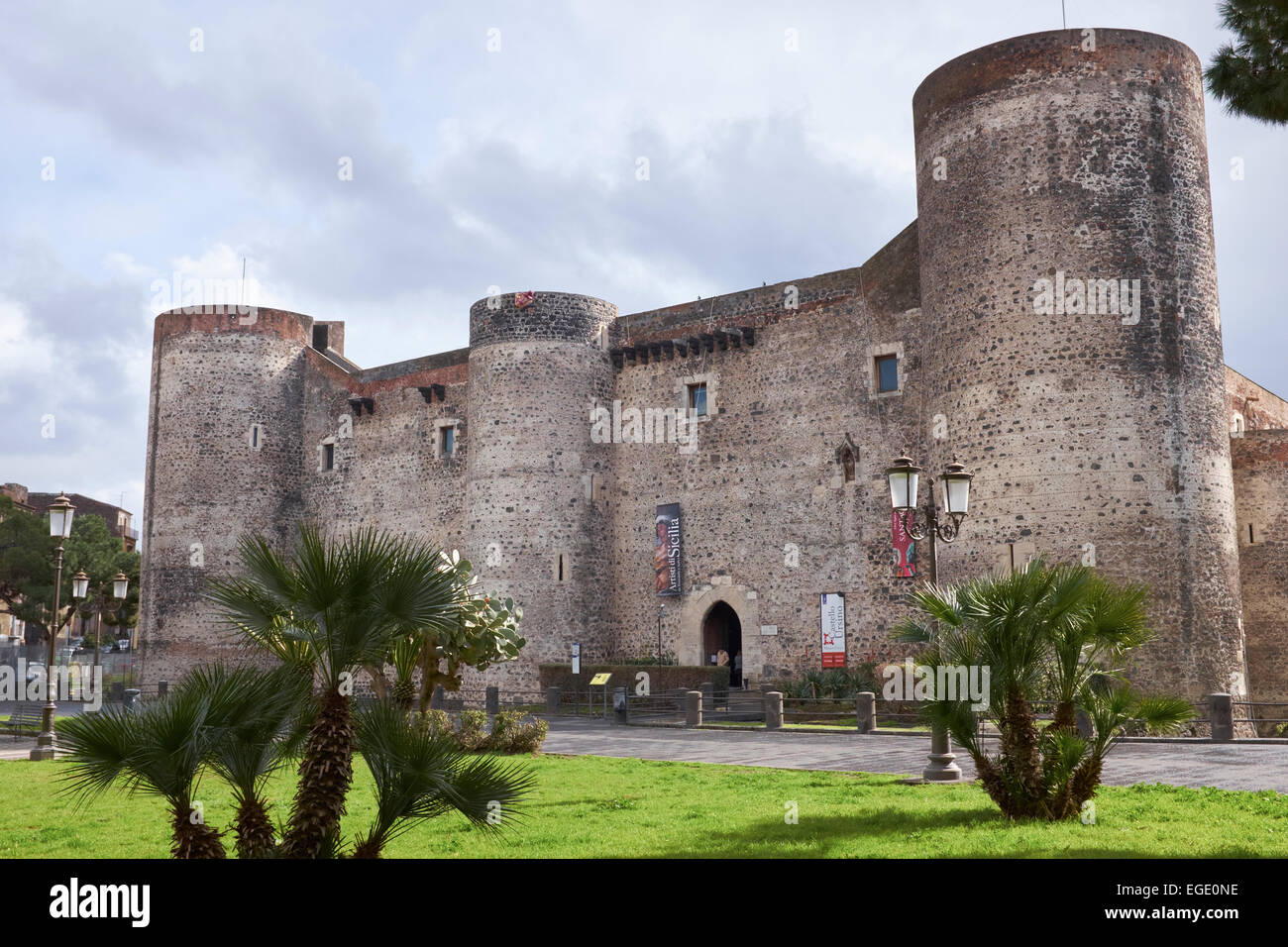 Castello  Ursino, Catania, Sicily, Italy. Italian Tourism, Travel and Holiday Destination. Stock Photo