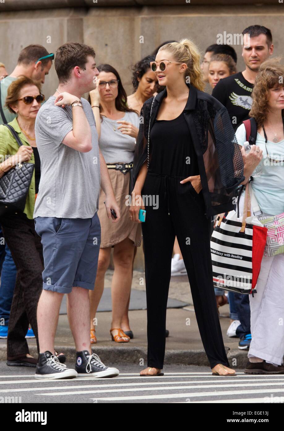 Gigi Hadid leaving The Mercer Kitchen in SoHo Featuring: Gigi Hadid
