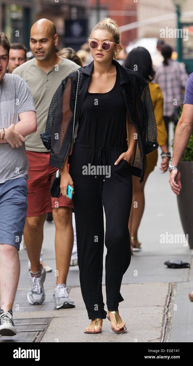 Gigi Hadid leaving The Mercer Kitchen in SoHo Featuring: Gigi Hadid