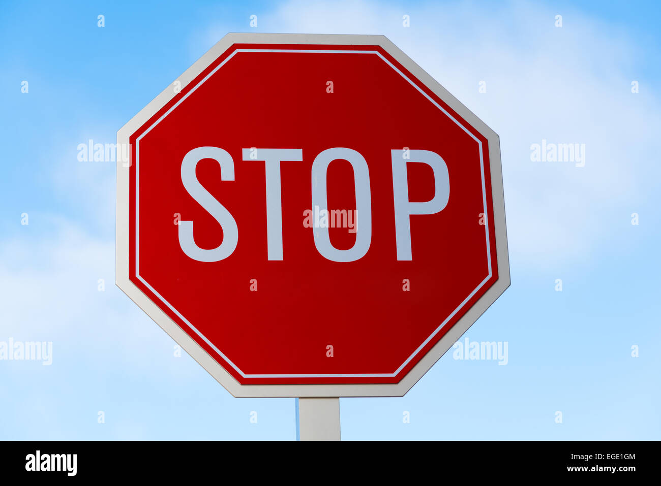 A 'stop and smell the ocean' traffic, street sign in southern California Stock Photo