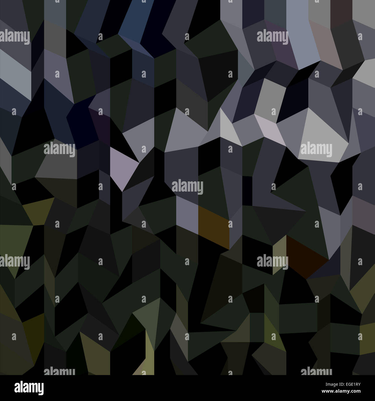 Low polygon style illustration of a camouflage abstract background. Stock Photo