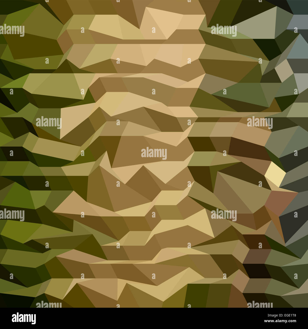 Low polygon style illustration of a camouflage abstract background. Stock Photo