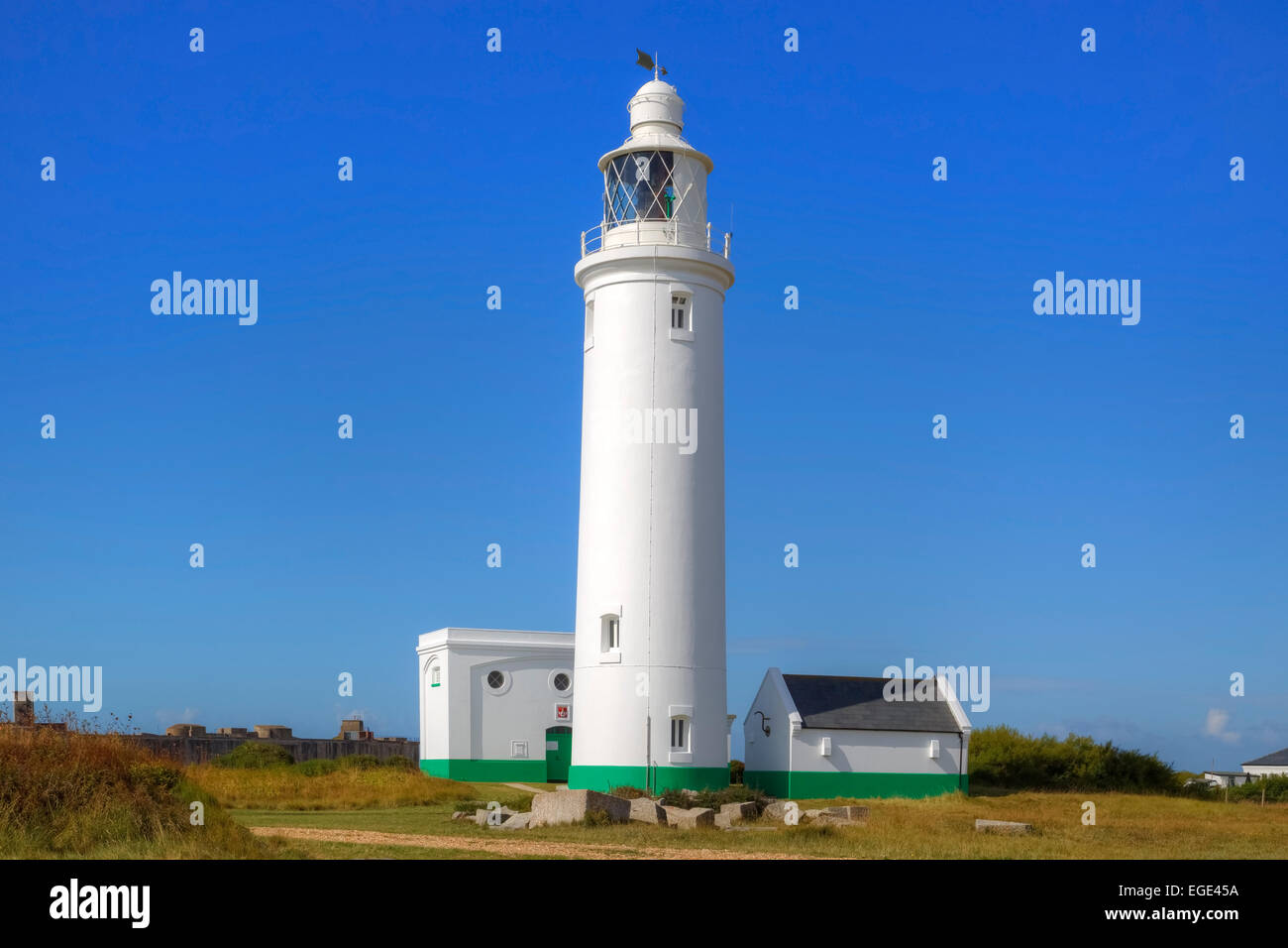 lighthouse, Hurst Point, Hampshire, England, United Kingdom Stock Photo