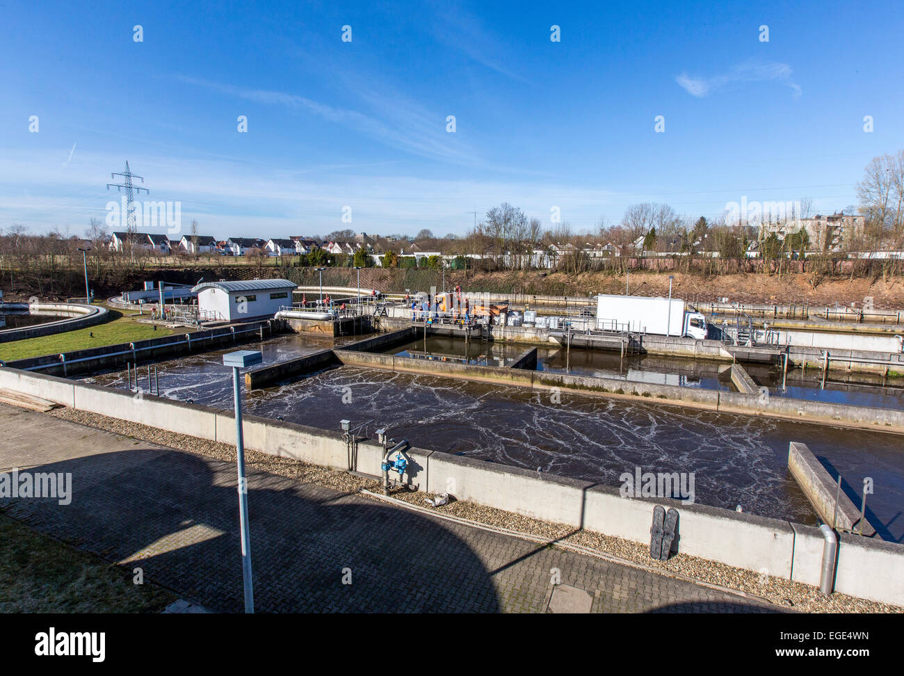 Sewage plant, waste water purification Stock Photo Alamy