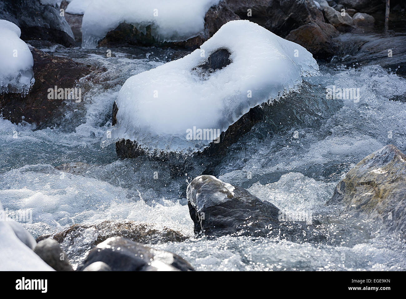 beautiful ice waterfall Stock Photo - Alamy
