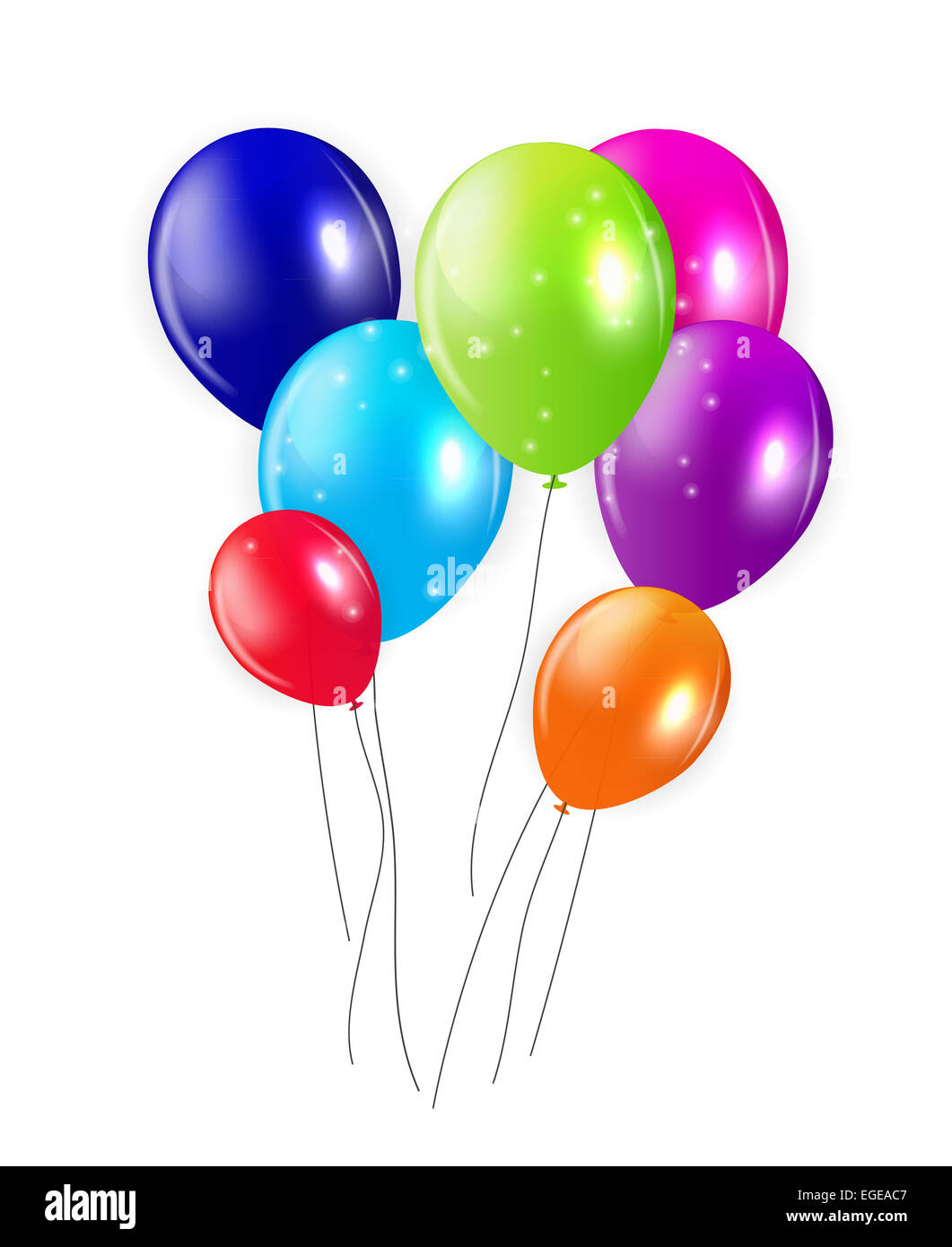 Set of Colored Balloons, Vector Illustration Stock Photo - Alamy
