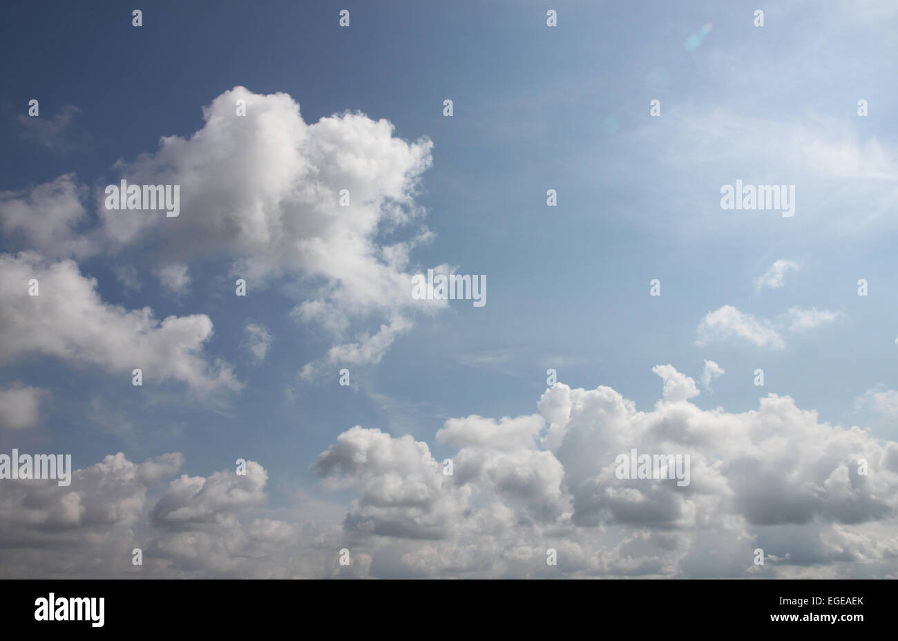 Clouds on the blue sky in the daytime. Stock Photo