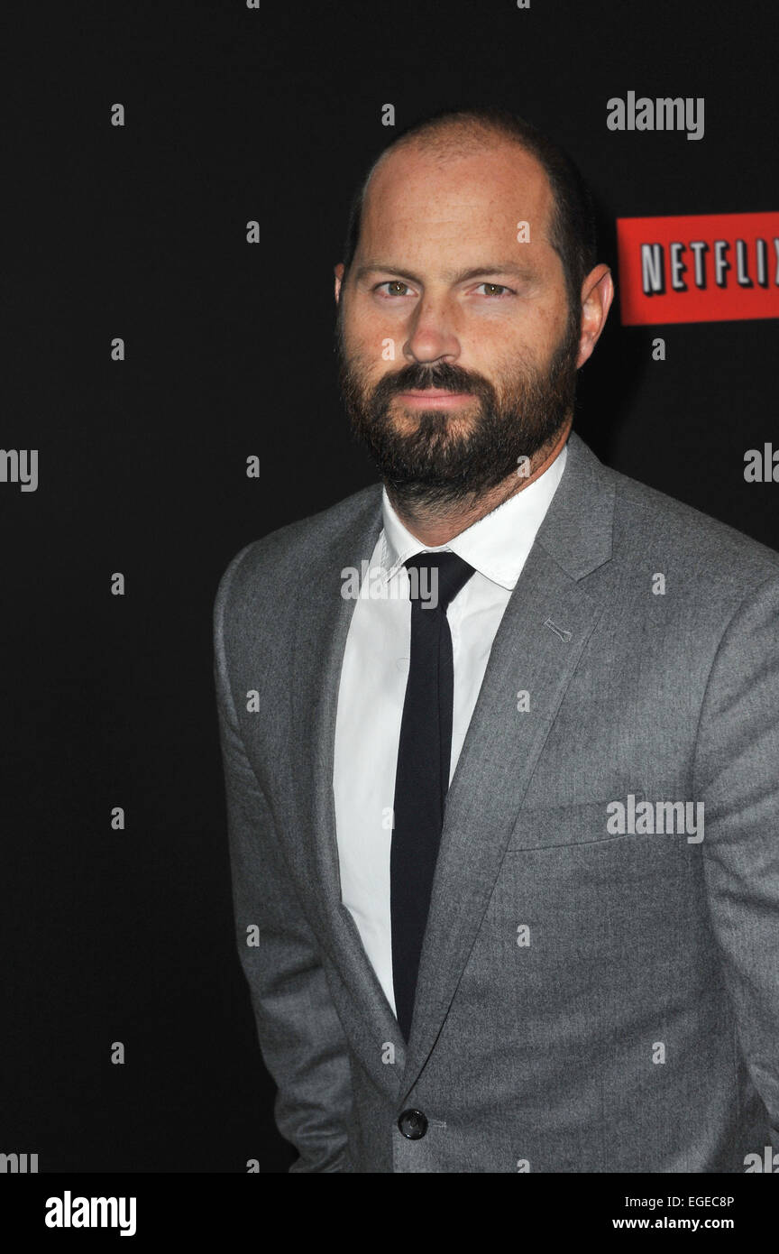 LOS ANGELES, CA - FEBRUARY 13, 2014: Political advisor Jay Carson at the season two premiere of Netflix series 'House of Cards' at the Directors Guild Theatre. Stock Photo