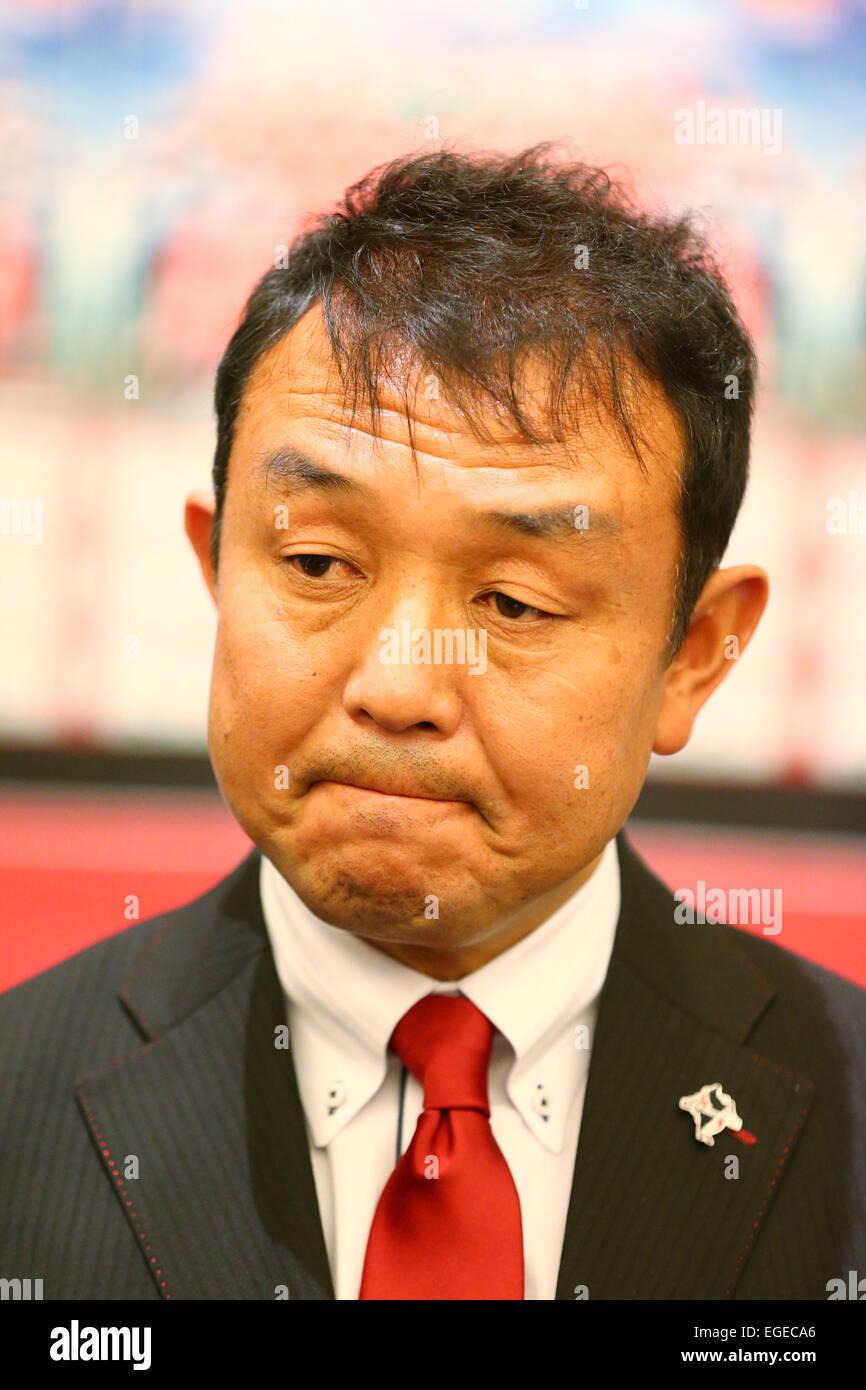 Grand Prince Hotel Shin-Takanawa, Tokyo, Japan. 19th Feb, 2015. Takeshi Ono (Roasso), FEBRUARY 19, 2015 - Football/Soccer : 2015 J.LEAGUE Press Conference at Grand Prince Hotel Shin-Takanawa, Tokyo, Japan. © Shingo Ito/AFLO SPORT/Alamy Live News Stock Photo