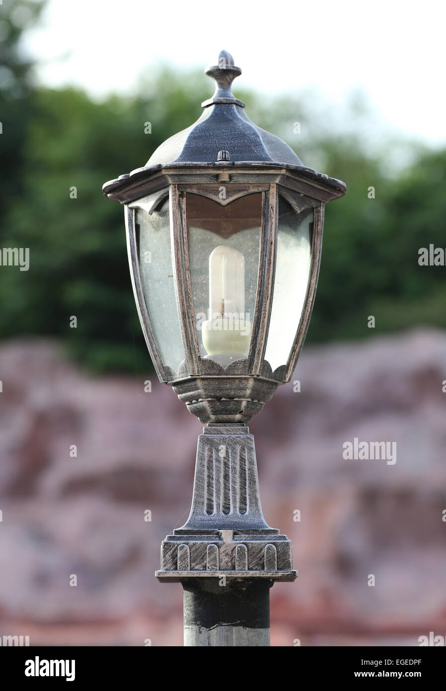 Old lantern in the park. Stock Photo