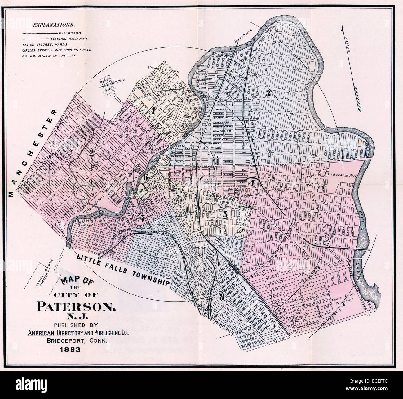 Map Of The City Of Paterson N J 1893 Stock Photo Alamy   Map Of The City Of Paterson Nj 1893 EGEFTC 