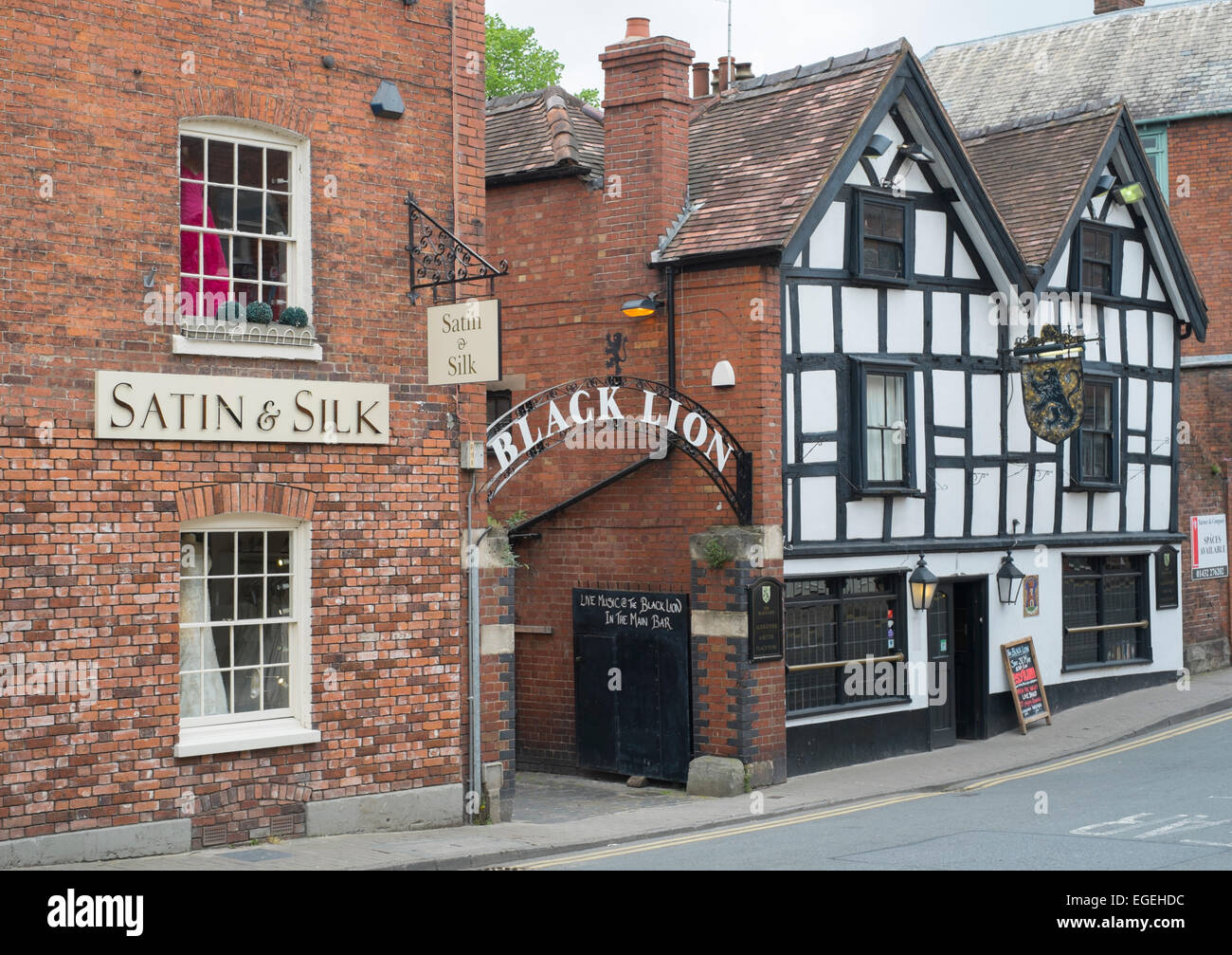 Shops and houses in Bridge Street, Hereford Stock Photo Alamy