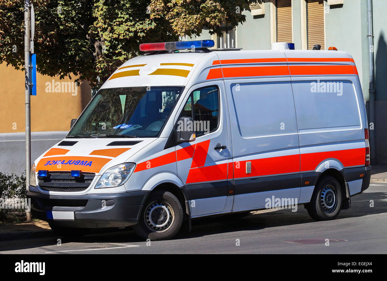 Ambulance on the street Stock Photo