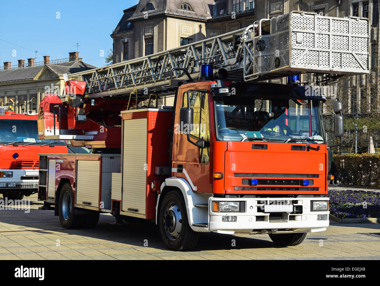 Firefighter trucks Stock Photo