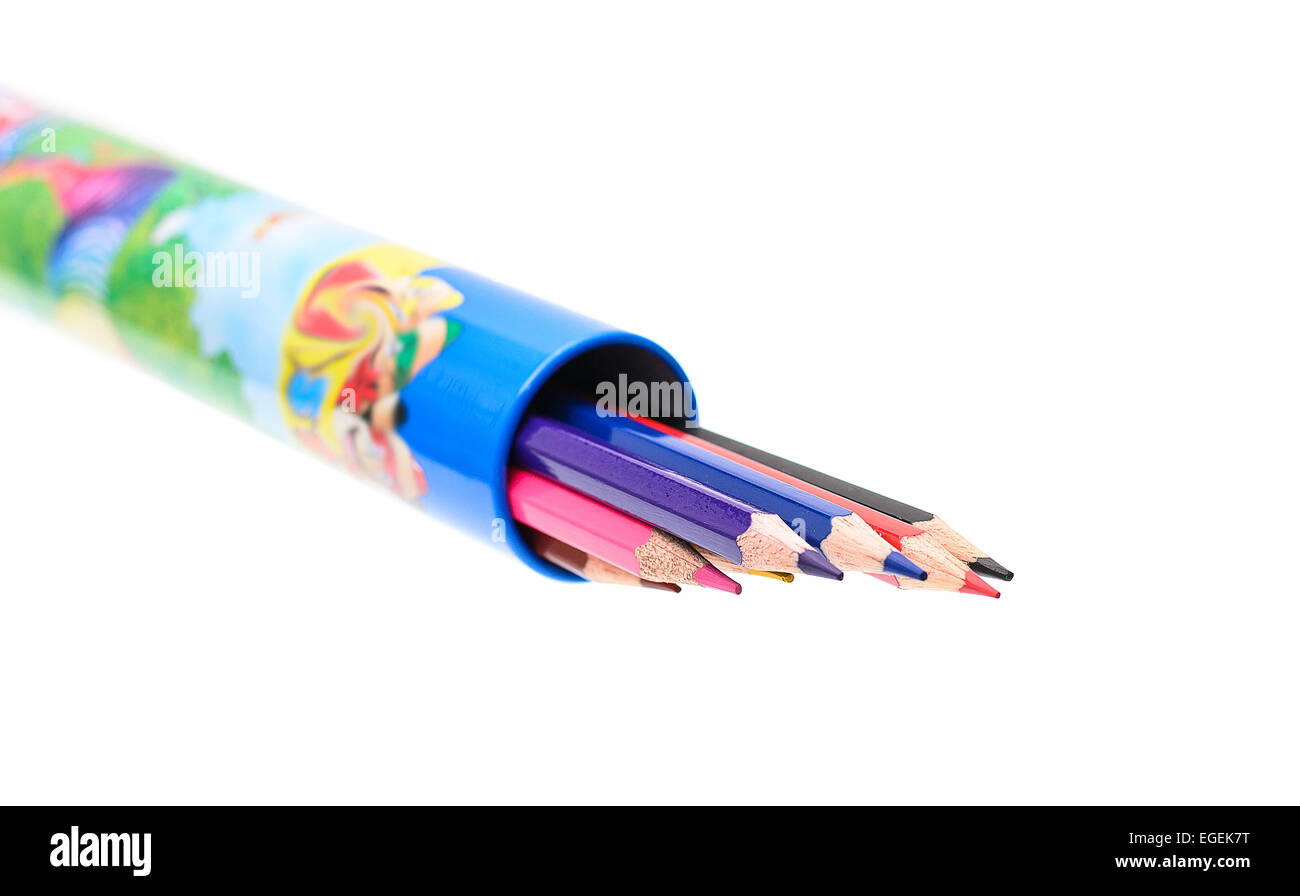 Colored Pencil Isolated on White Background Stock Photo - Alamy