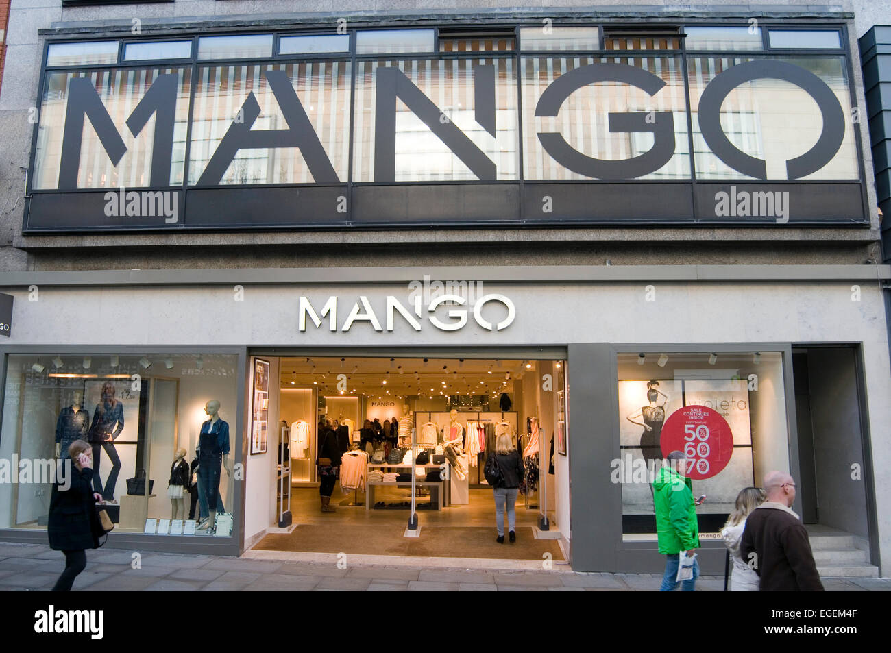 mango womens clothes shop shops fashion textiles retailing retailer retail brand branded Stock Photo