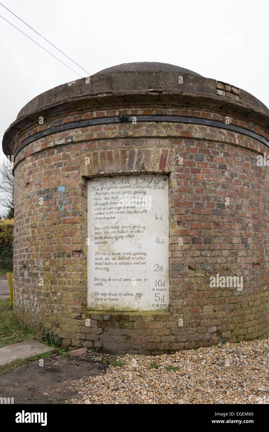 The round 1820 Toll House (probably built for storage) on the Brighton to Lewes Turnpike Stock Photo
