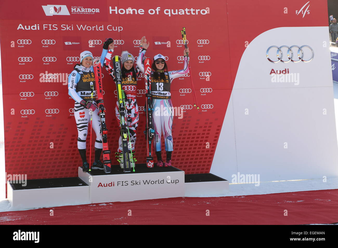 Anna Fenninger, Viktoria Regensburg, Tina Weirather Stock Photo - Alamy