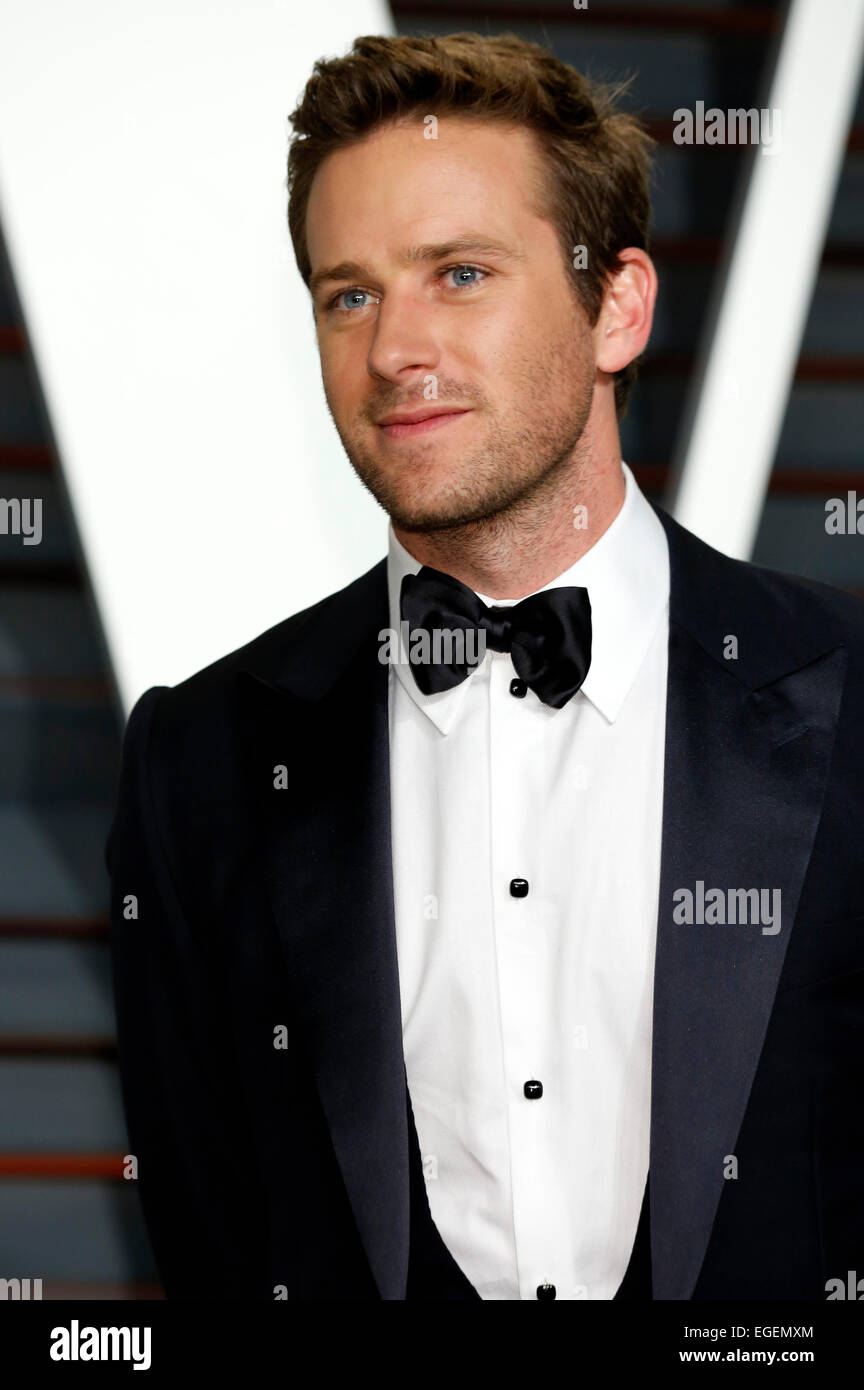 Armie Hammer attending the Vanity Fair Oscar Party 2015 on February 22