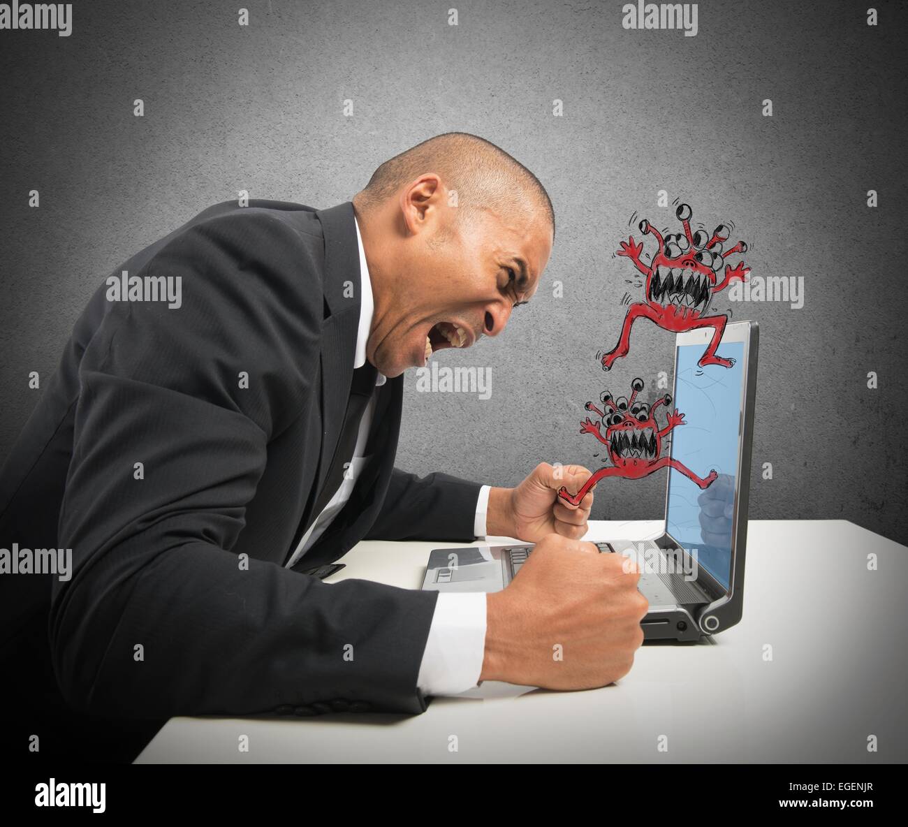 Angry computer man hi-res stock photography and images - Alamy