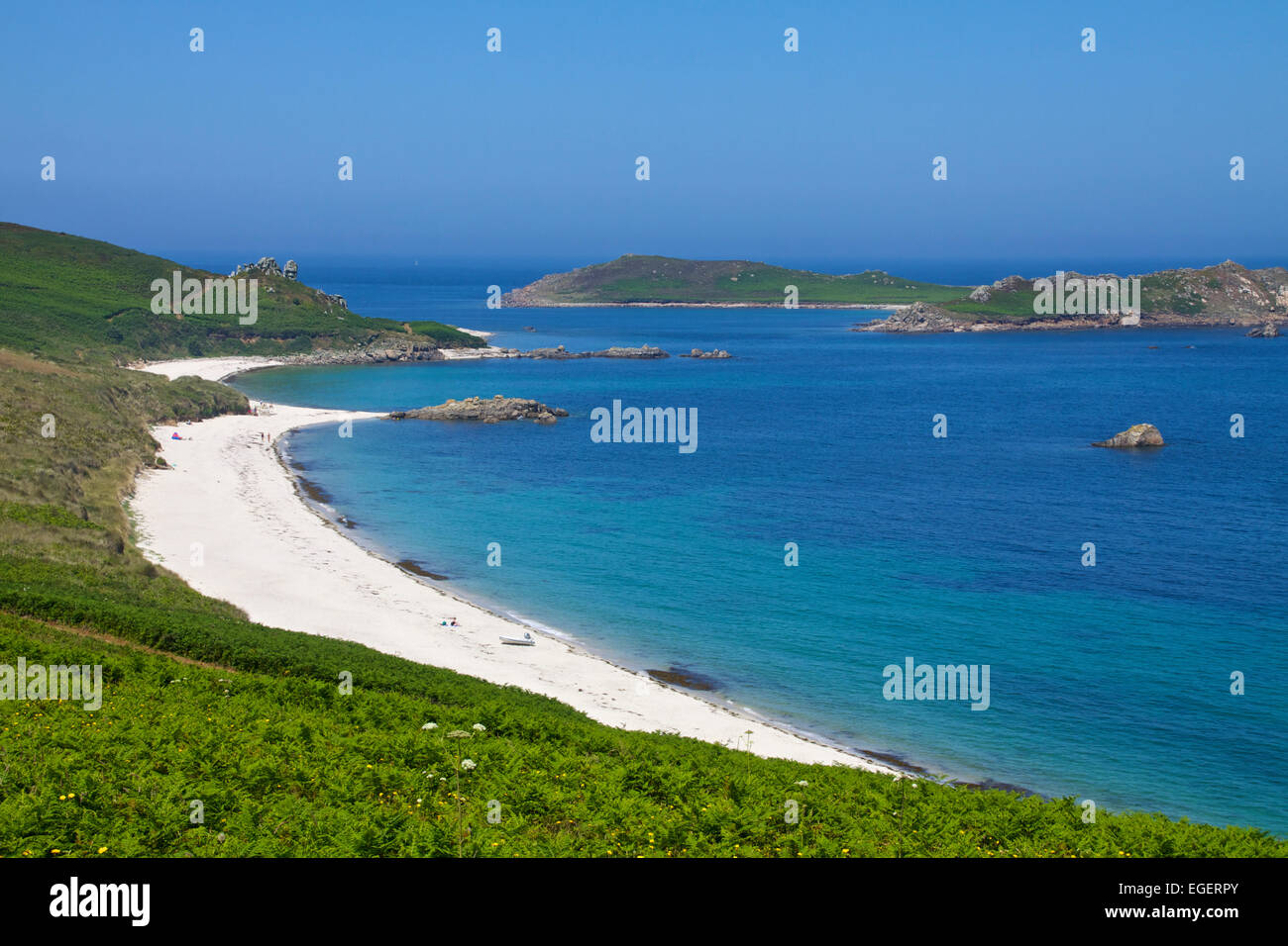 St Martin's Isles of Scilly white beaches and azure sea Stock Photo