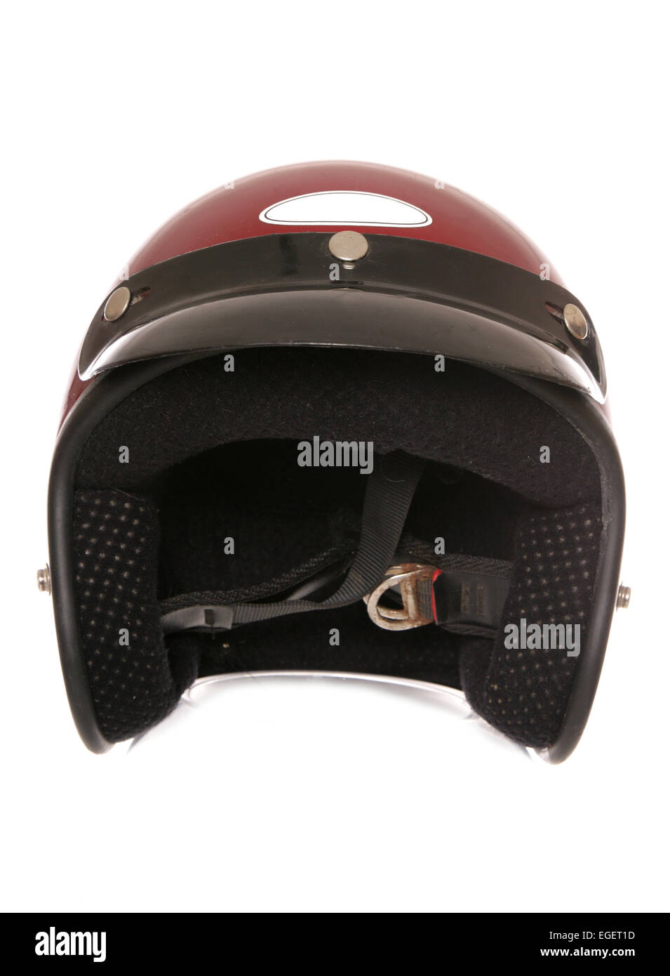 red bikers crash helmet cutout Stock Photo Alamy