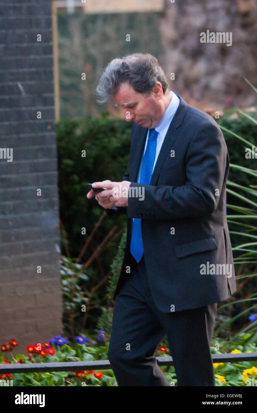 London, UK. 24th February, 2015. Ministers arrive at the weekly cabinet meeting at 10 Downing Street. PICTURED: Minister for Government Policy Oliver Letwin Credit:  Paul Davey/Alamy Live News Stock Photo