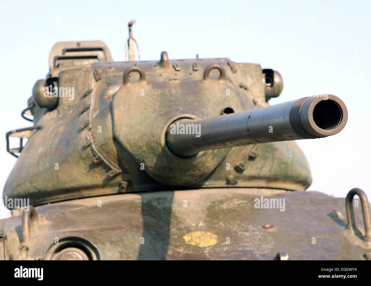 Closeup shot of M47 Patton tank  on Tankbund road ,Hussain sagar,Hyderabad,AP,india. Stock Photo