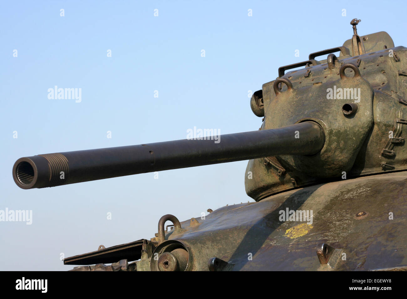 Closeup shot of M47 Patton tank  on Tankbund road ,Hussain sagar,Hyderabad,AP,india. Stock Photo