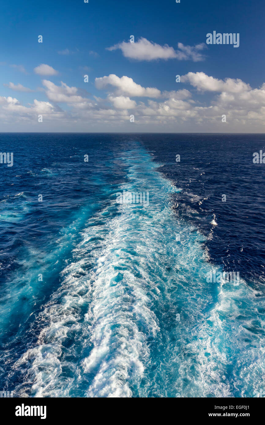 A view of the Caribbean Sea from the Regal Princess cruise ship Stock ...