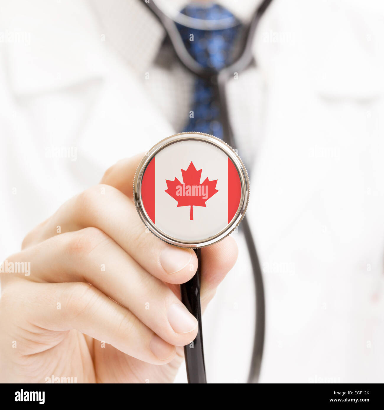 National flag on stethoscope conceptual series Canada Stock Photo Alamy