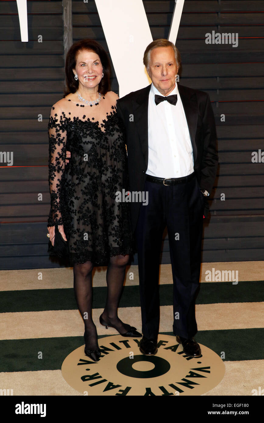 Actress Sherry Lansing and her husband William Friedkin attend the Vanity Fair Oscar Party at Wallis Annenberg Center for the Performing Arts in Beverly Hills, Los Angeles, USA, on 22 February 2015. Photo: Hubert Boesl /dpa - NO WIRE SERVICE - Stock Photo