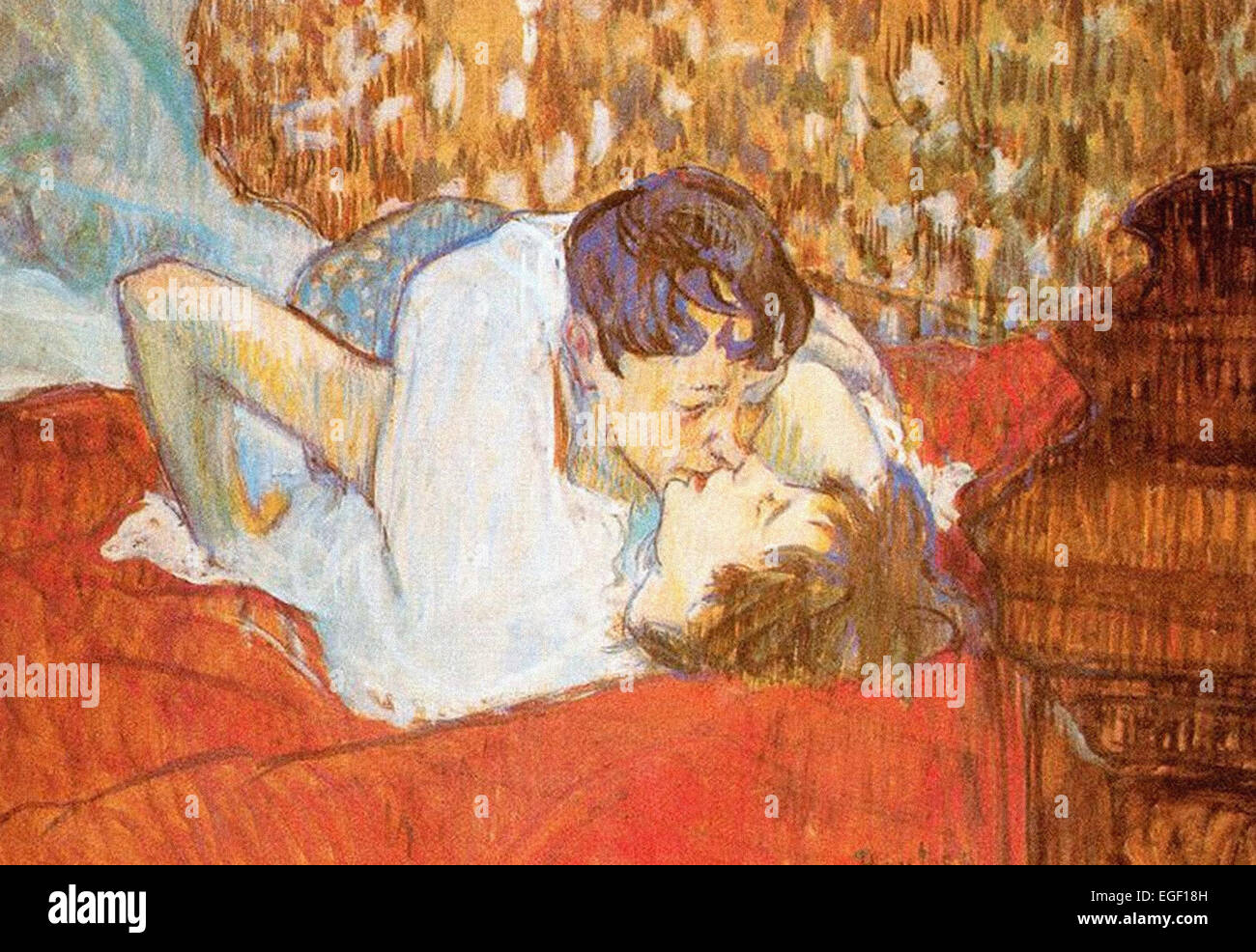 Henri Marie Raymond de Toulouse-Lautrec  The Kiss Stock Photo