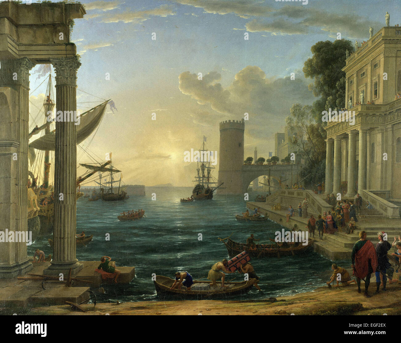 Claude Lorrain  Seaport with the Embarkation of the Queen of Sheba Stock Photo