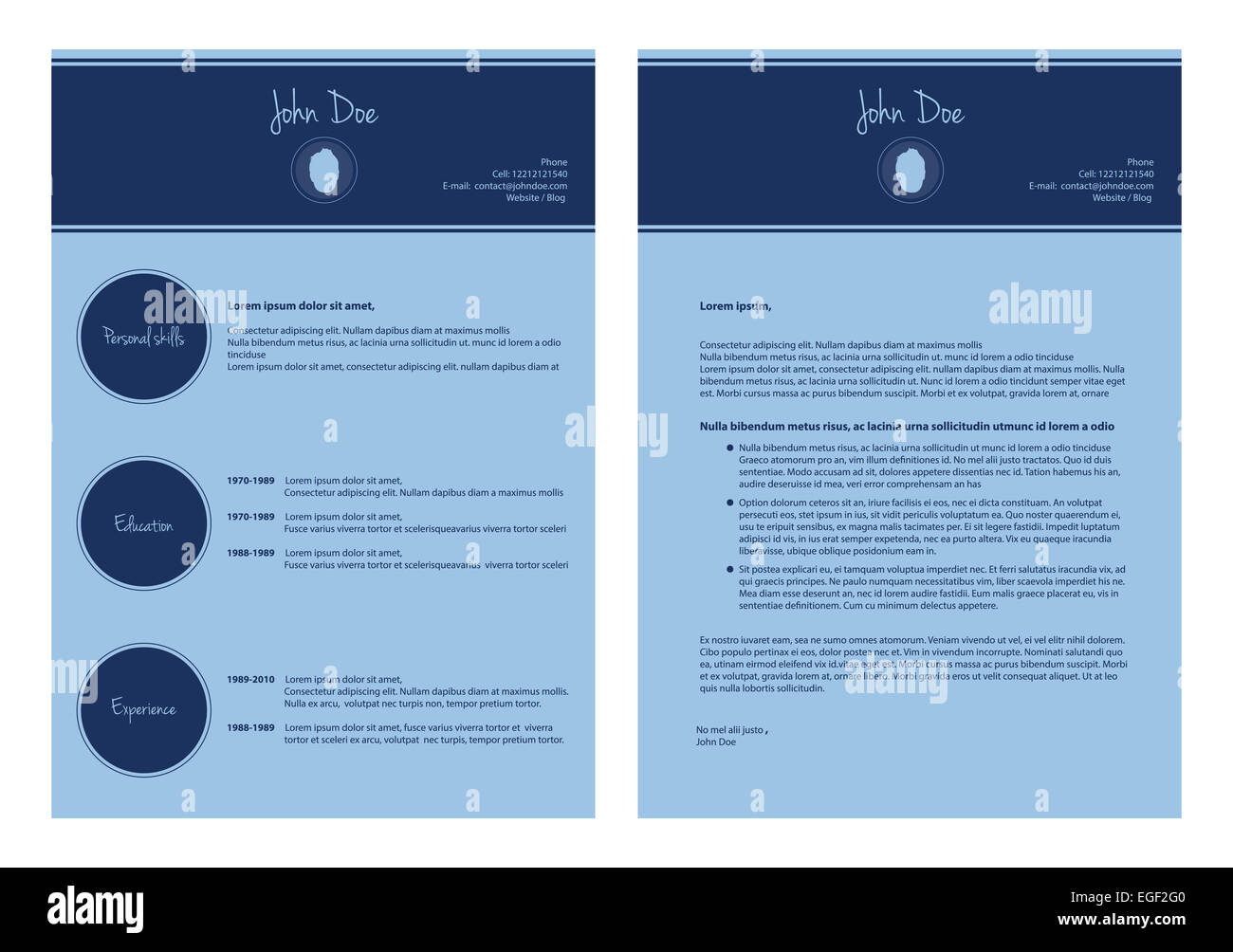 modern cv template, special resume design Stock Photo
