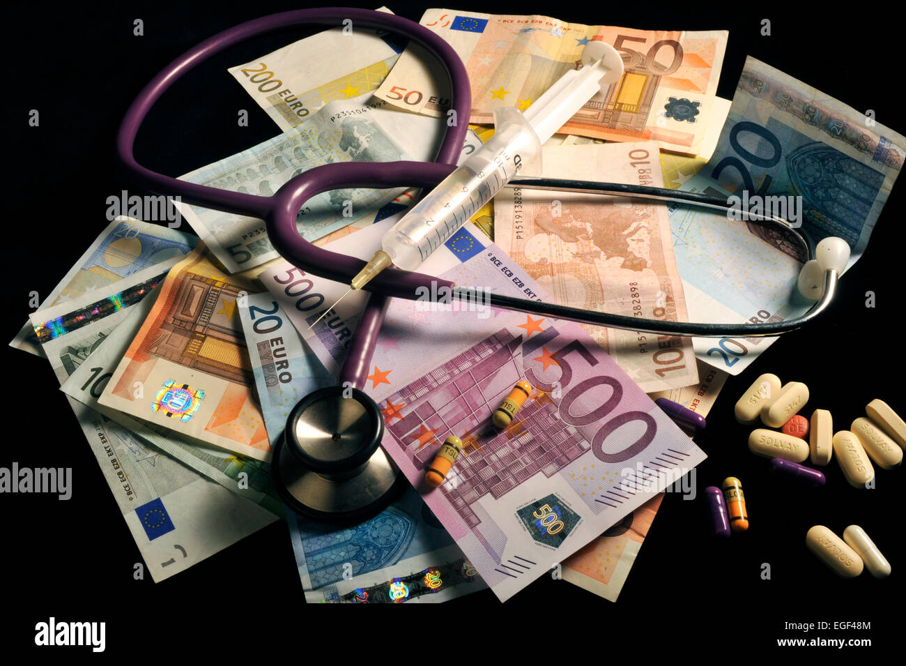 Symbolic photo in connection with medicine, bribery and corruption ...