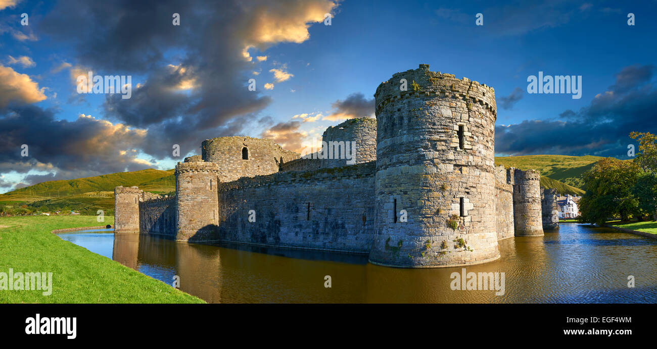Beaumaris medieval  Castle built 1284 by Edward 1st, Isle of Anglesey, Wales Stock Photo