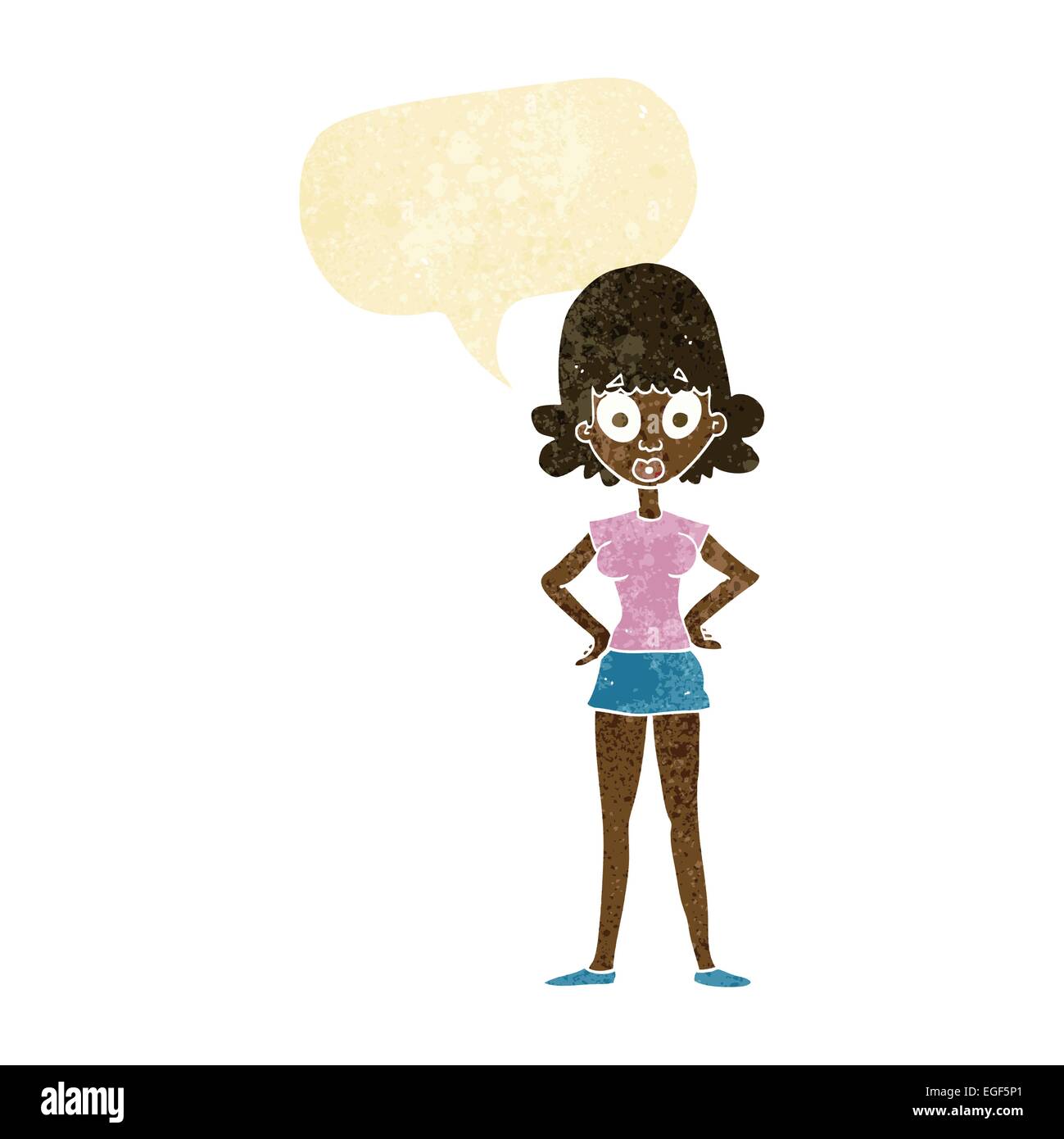 cartoon surprised woman with speech bubble Stock Vector Image & Art - Alamy