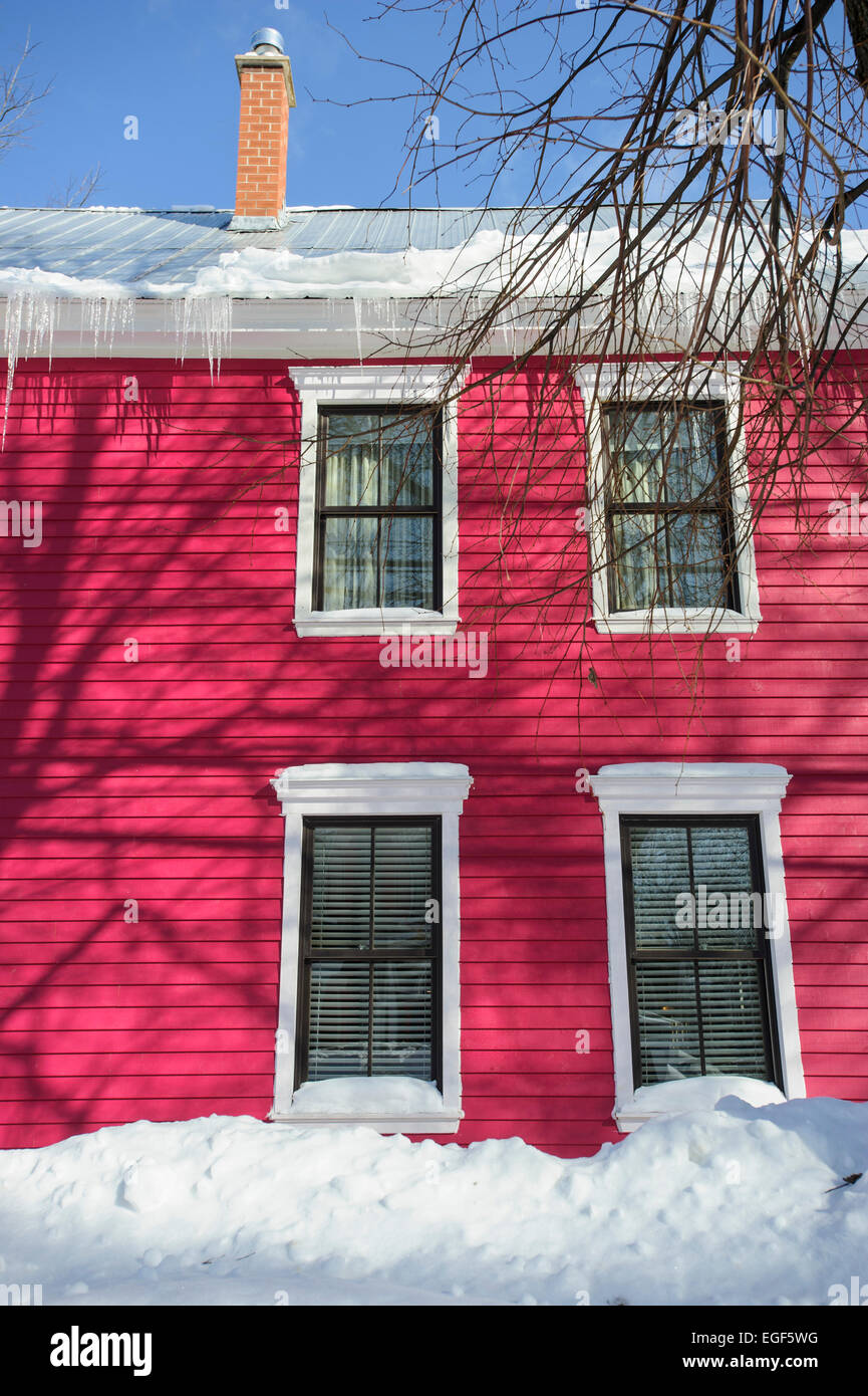 Red wooden sided house in Fredericton Stock Photo Alamy