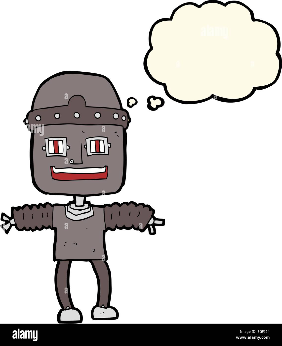 cartoon robot with thought bubble Stock Vector Image & Art - Alamy