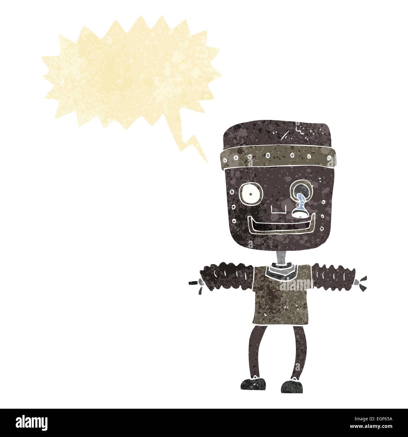 cartoon robot with speech bubble Stock Vector Image & Art - Alamy