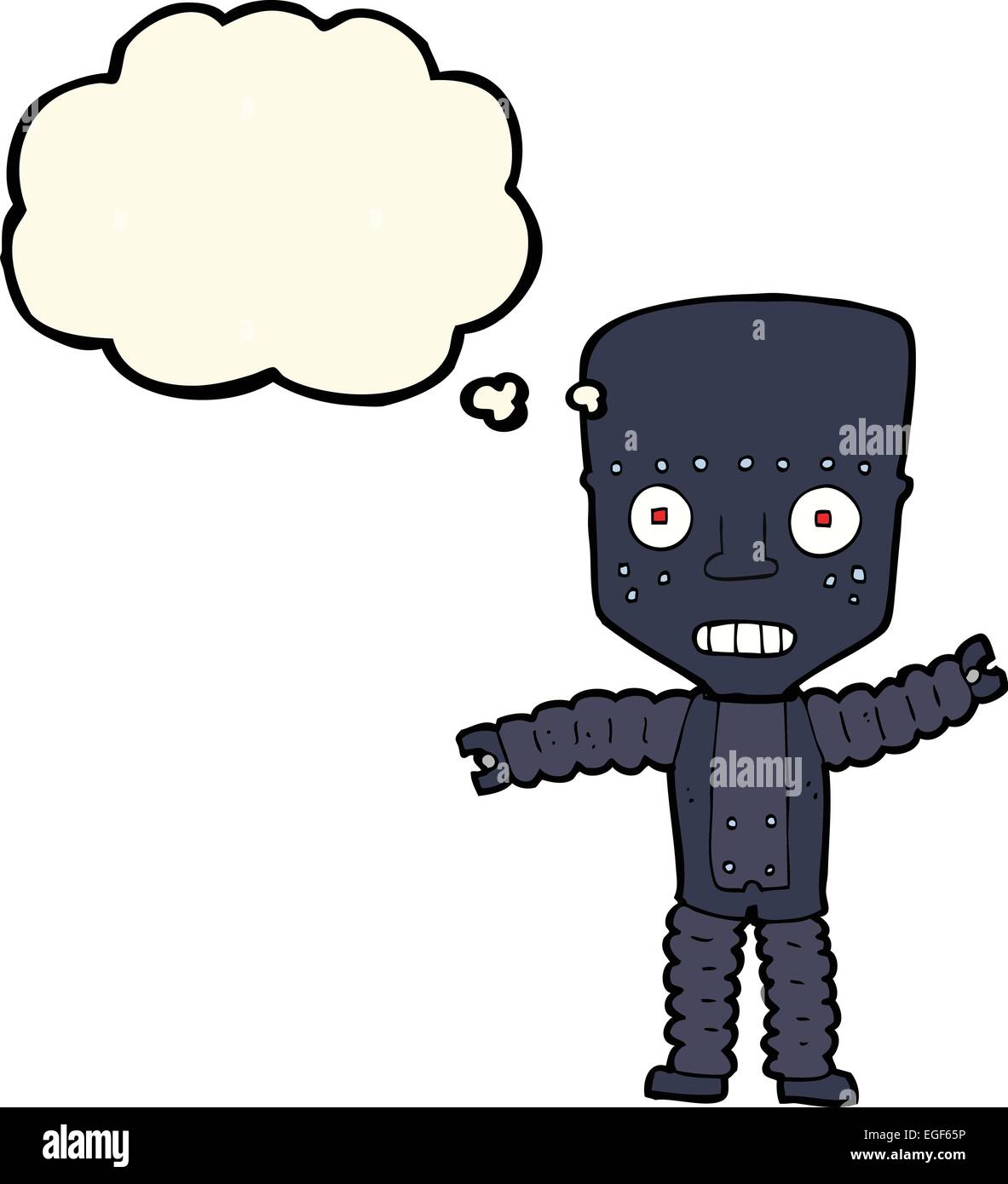 cartoon robot with thought bubble Stock Vector Image & Art - Alamy