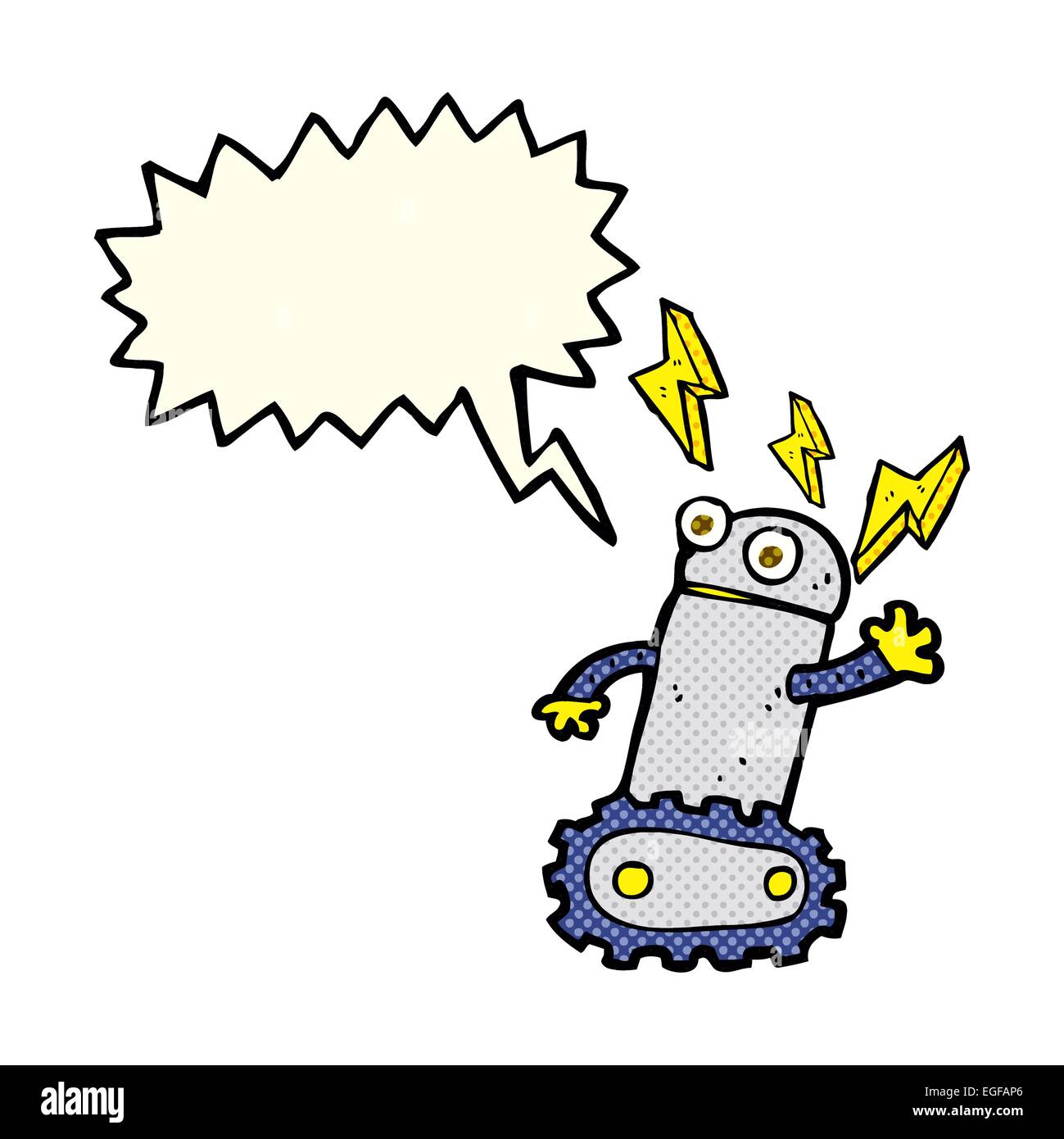 cartoon robot with speech bubble Stock Vector Image & Art - Alamy