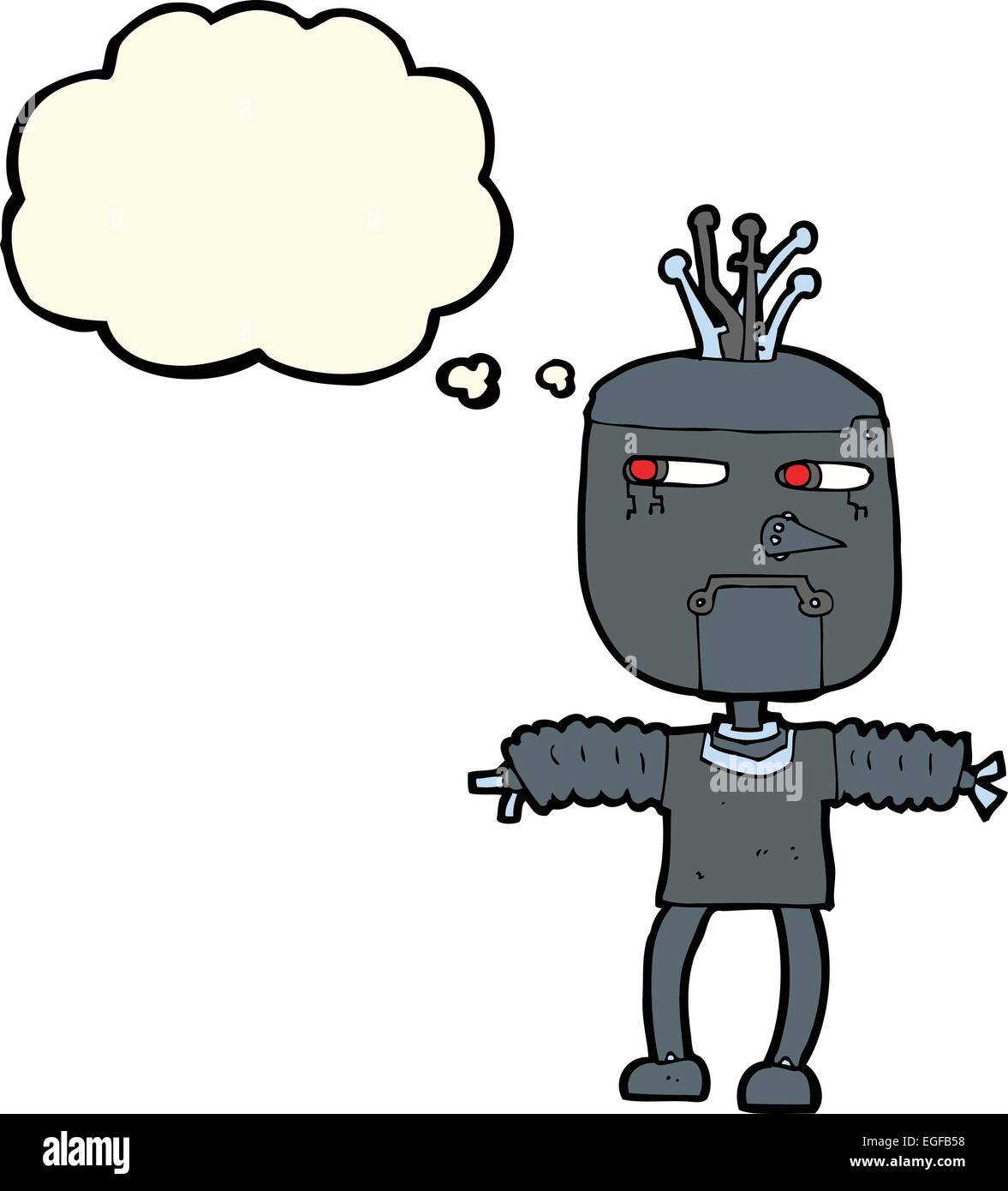 cartoon robot with thought bubble Stock Vector Image & Art - Alamy