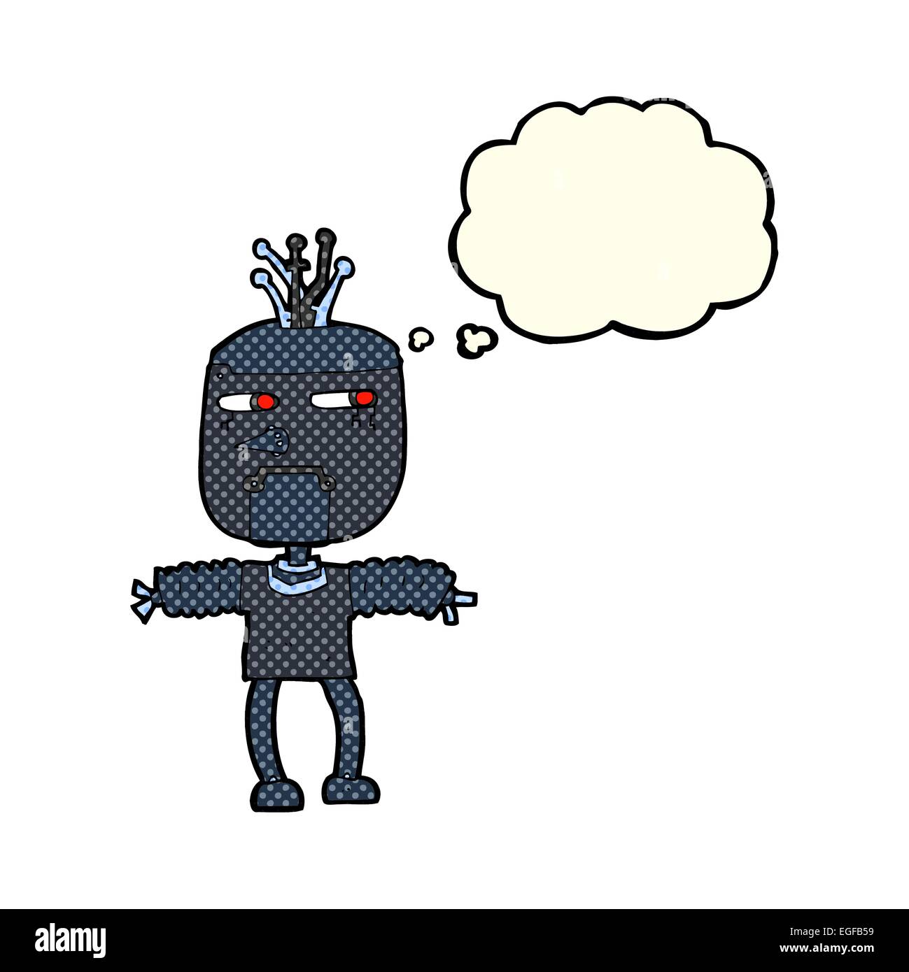 cartoon robot with thought bubble Stock Vector Image & Art - Alamy